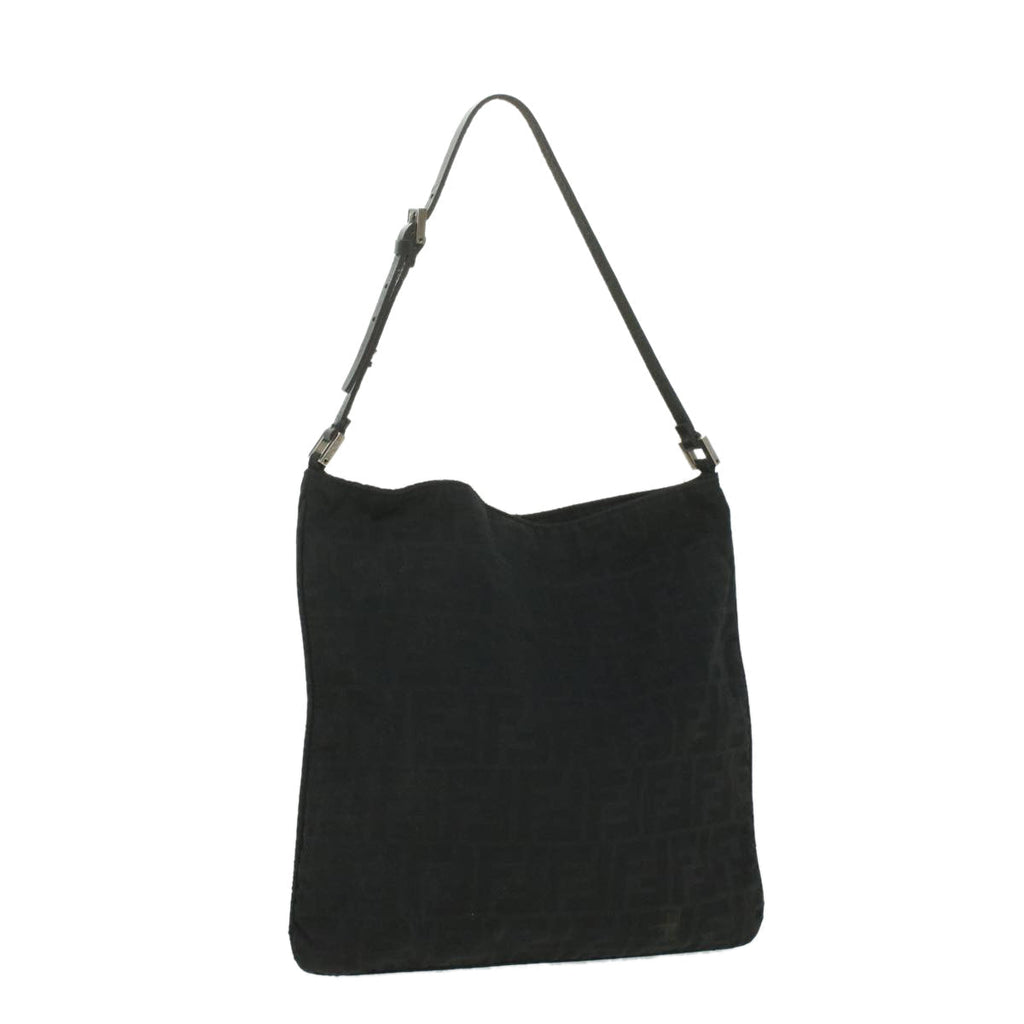 FENDI Zucca Canvas Shoulder Bag Nylon Black ar8812