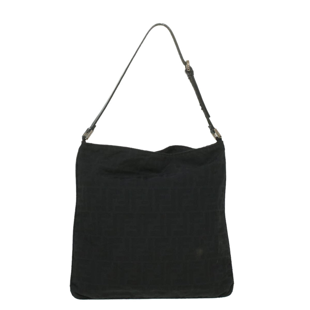 FENDI Zucca Canvas Shoulder Bag Nylon Black ar8812