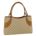 GUCCI GG Canvas Hand Bag Canvas Beige Brown 113015 ar8857