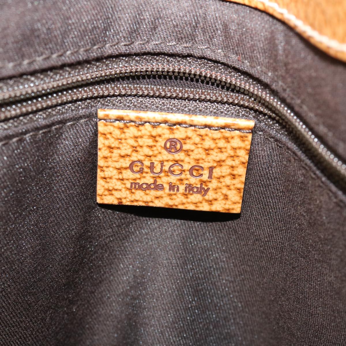 GUCCI GG Canvas Hand Bag Canvas Beige Brown 113015 ar8857