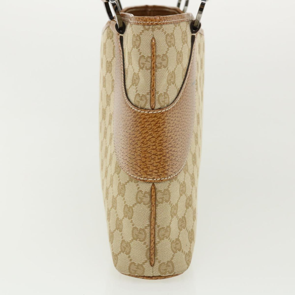 GUCCI GG Canvas Hand Bag Canvas Beige Brown 113015 ar8857