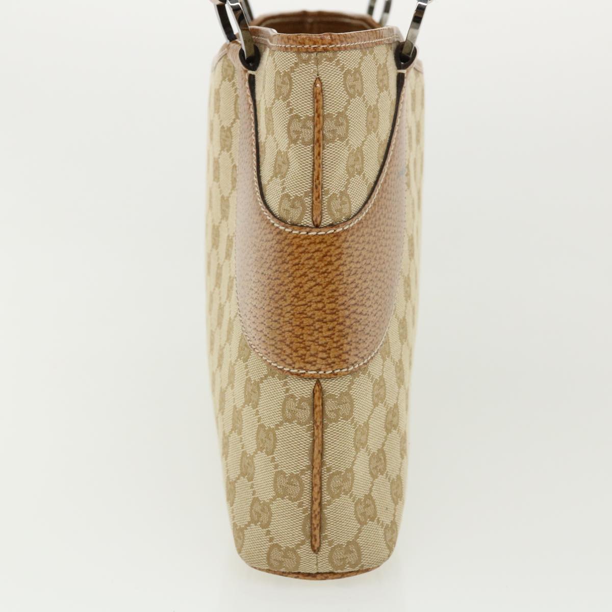 GUCCI GG Canvas Hand Bag Canvas Beige Brown 113015 ar8857