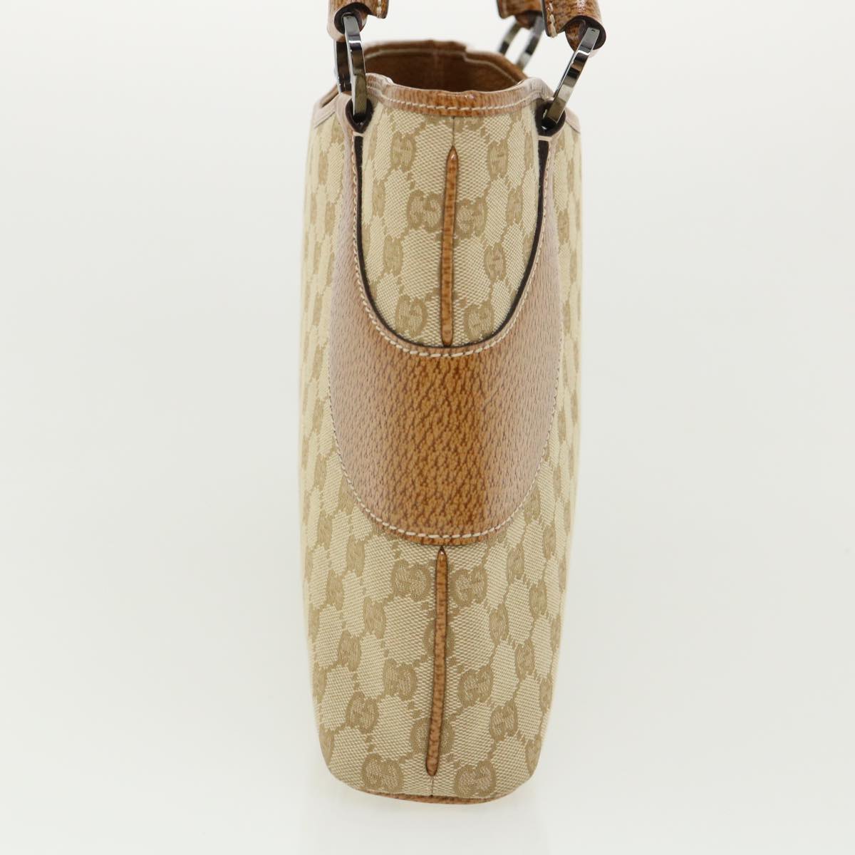 GUCCI GG Canvas Hand Bag Canvas Beige Brown 113015 ar8857