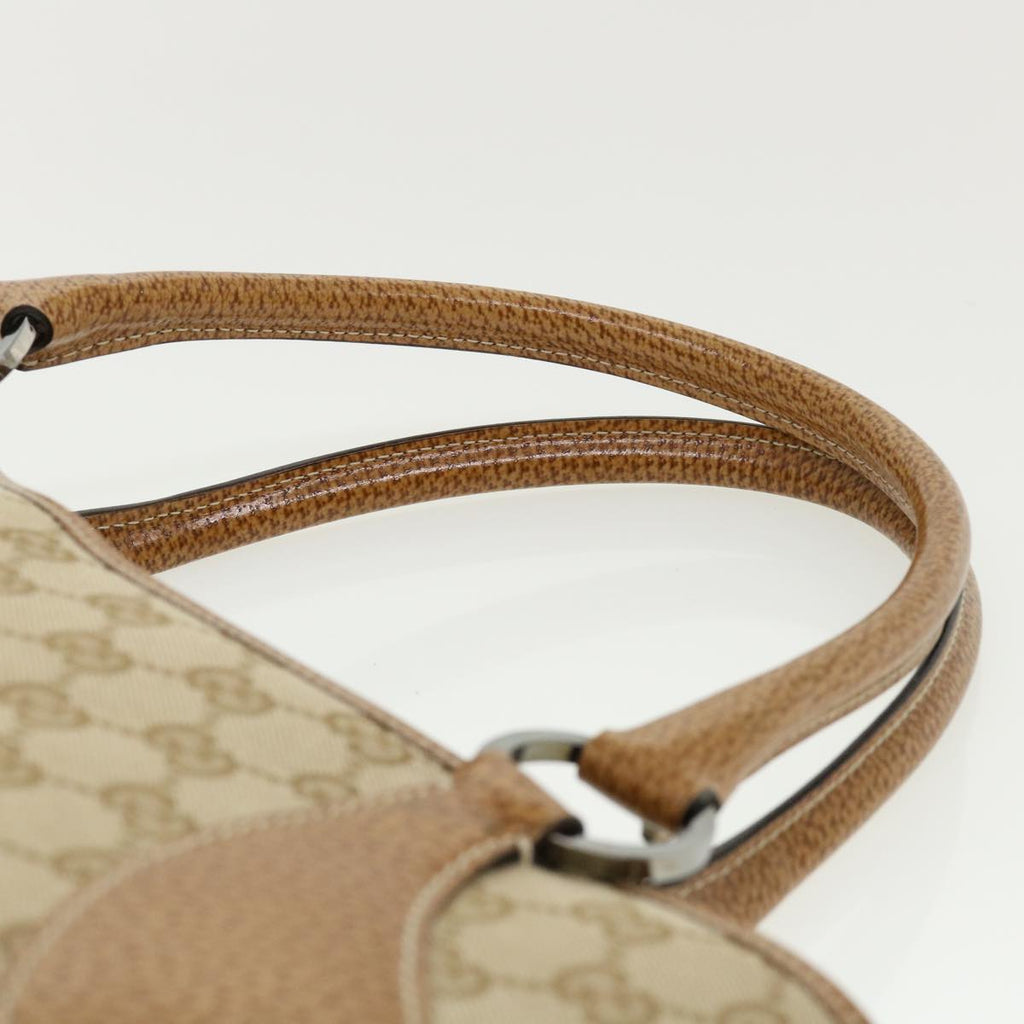 GUCCI GG Canvas Hand Bag Canvas Beige Brown 113015 ar8857