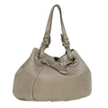 FENDI Celeria Tote Bag Leather Silver ar8876
