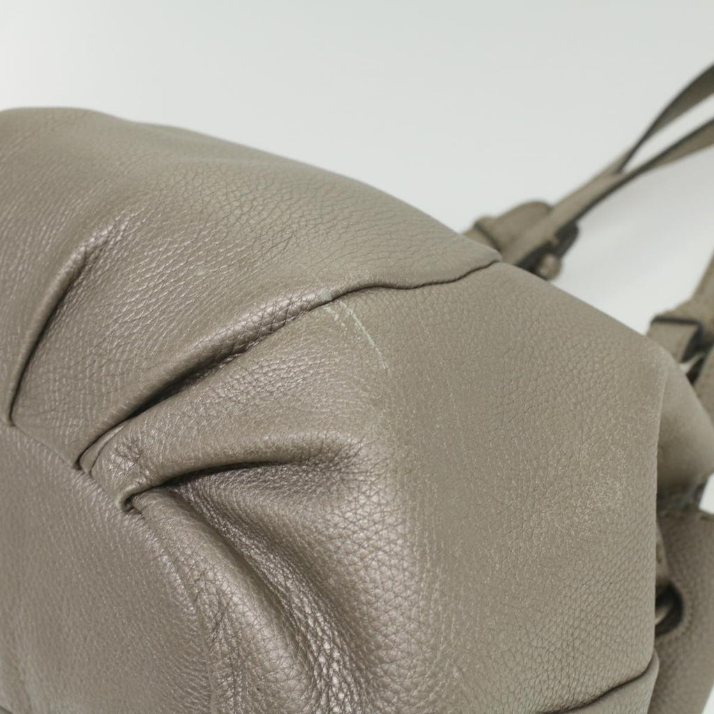 FENDI Celeria Tote Bag Leather Silver ar8876