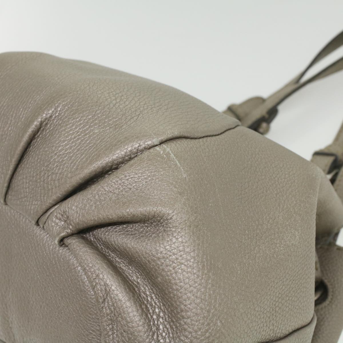 FENDI Celeria Tote Bag Leather Silver ar8876