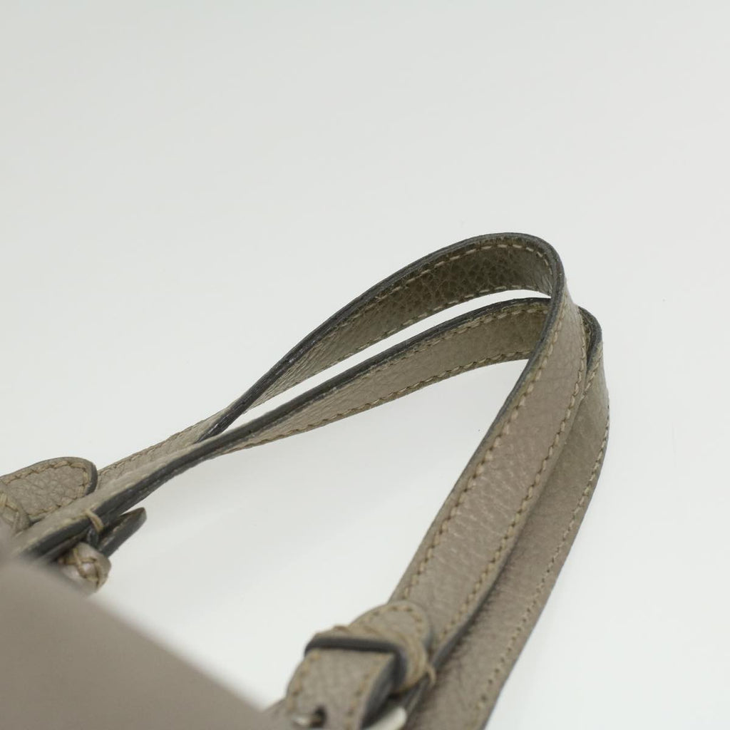 FENDI Celeria Tote Bag Leather Silver ar8876