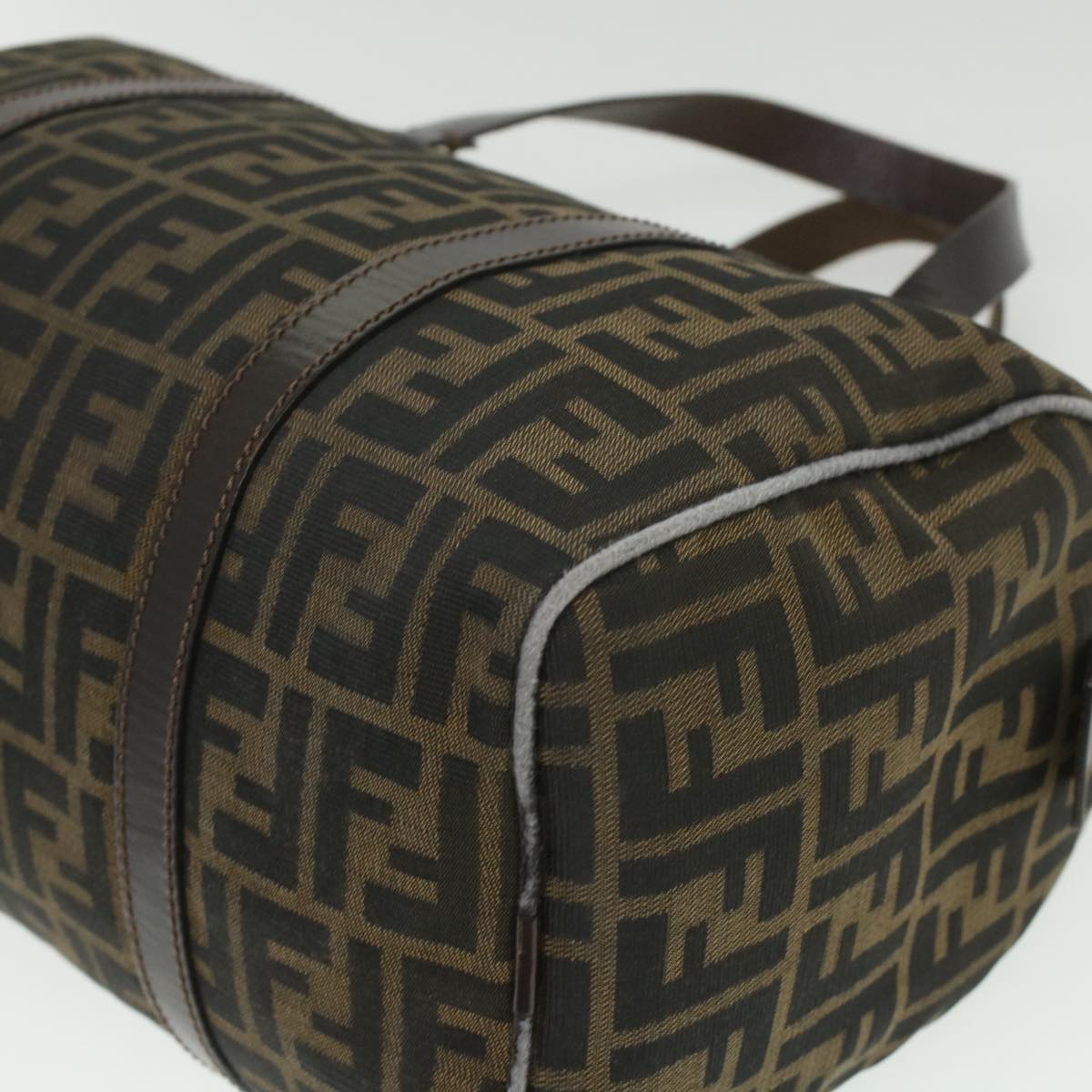 FENDI Zucca Canvas Boston Bag Brown Black 16327 ar8880