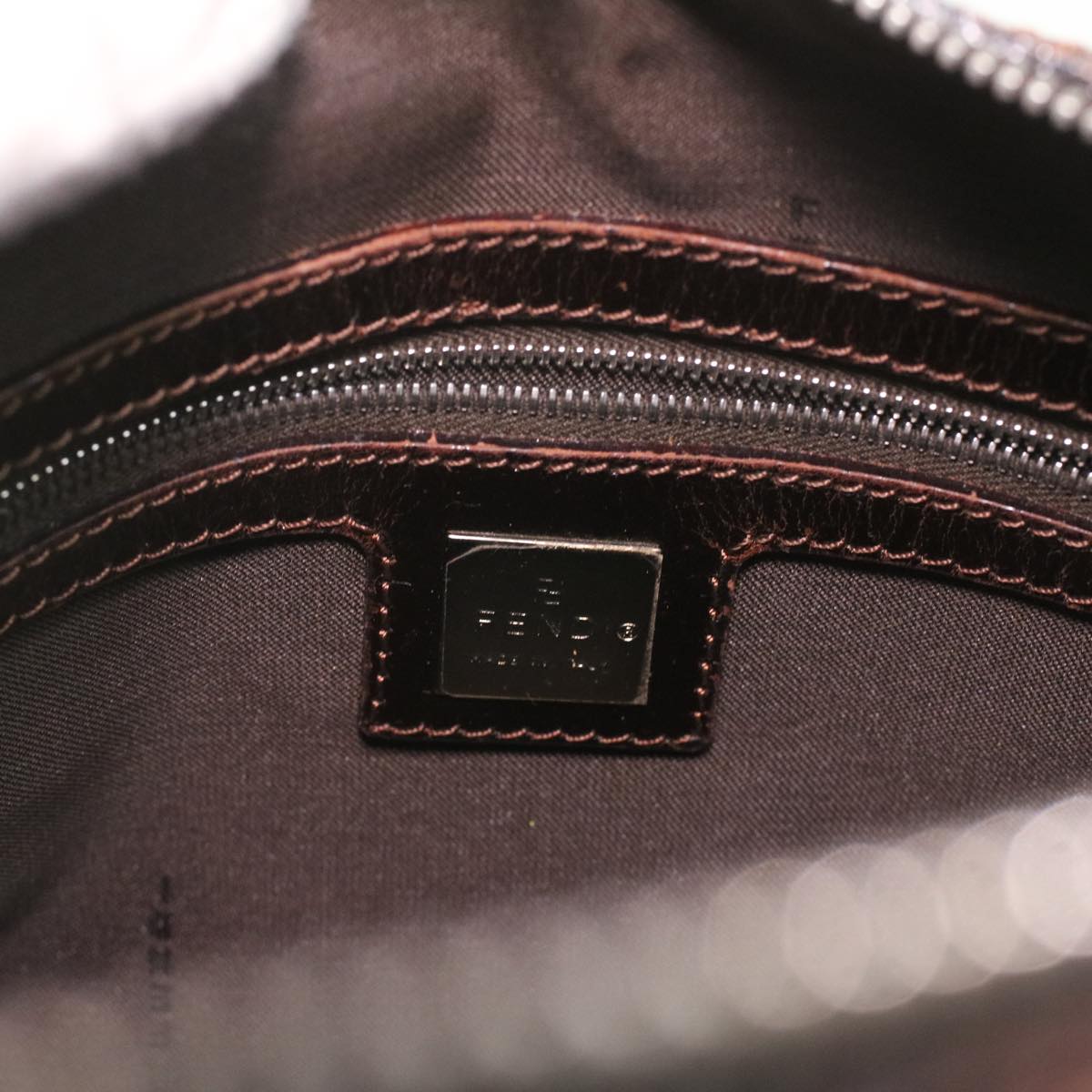 FENDI Zucca Canvas Boston Bag Brown Black 16327 ar8880