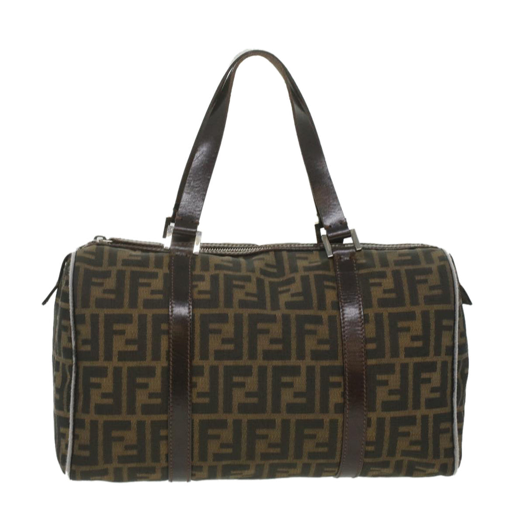 FENDI Zucca Canvas Boston Bag Brown Black 16327 ar8880