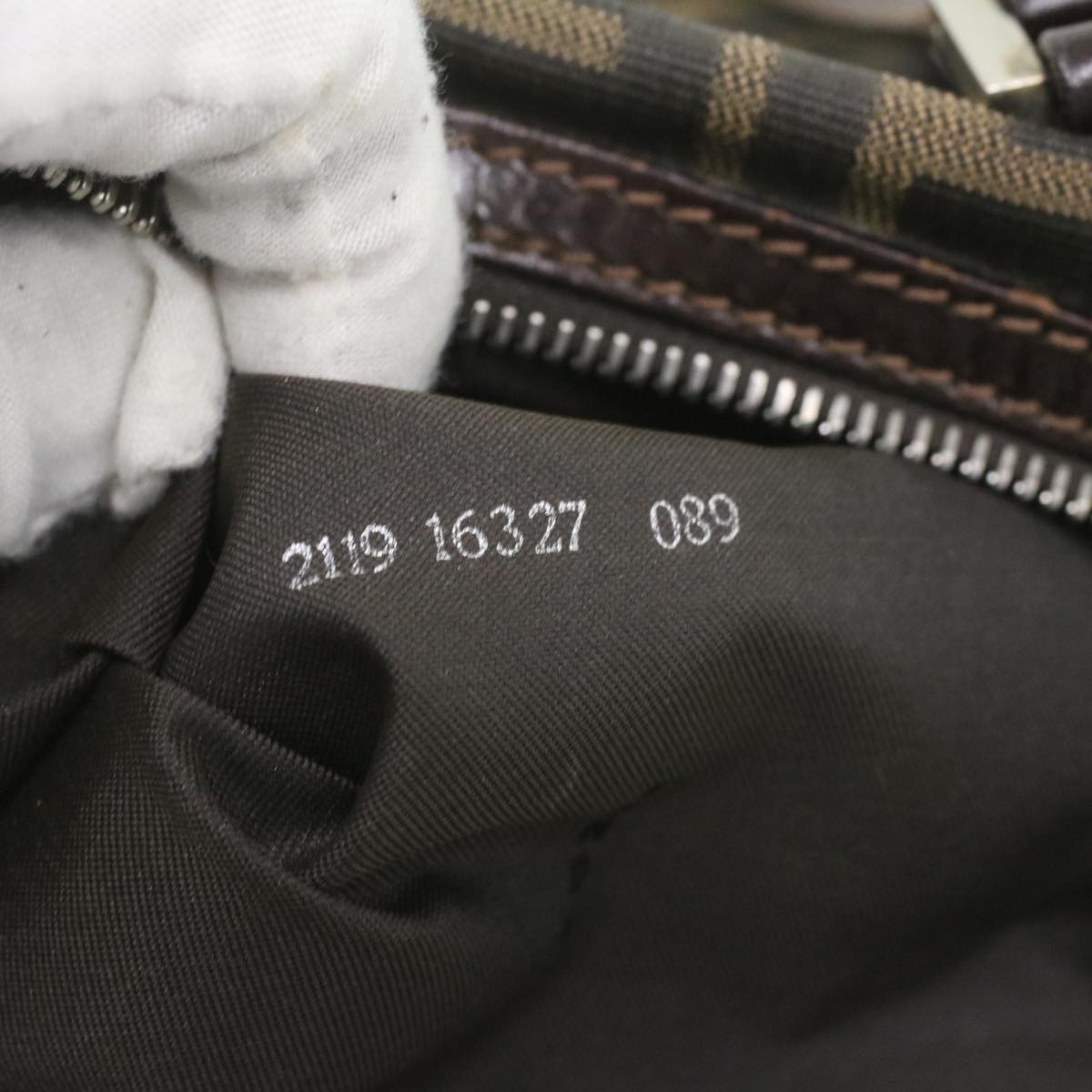 FENDI Zucca Canvas Boston Bag Brown Black 16327 ar8880