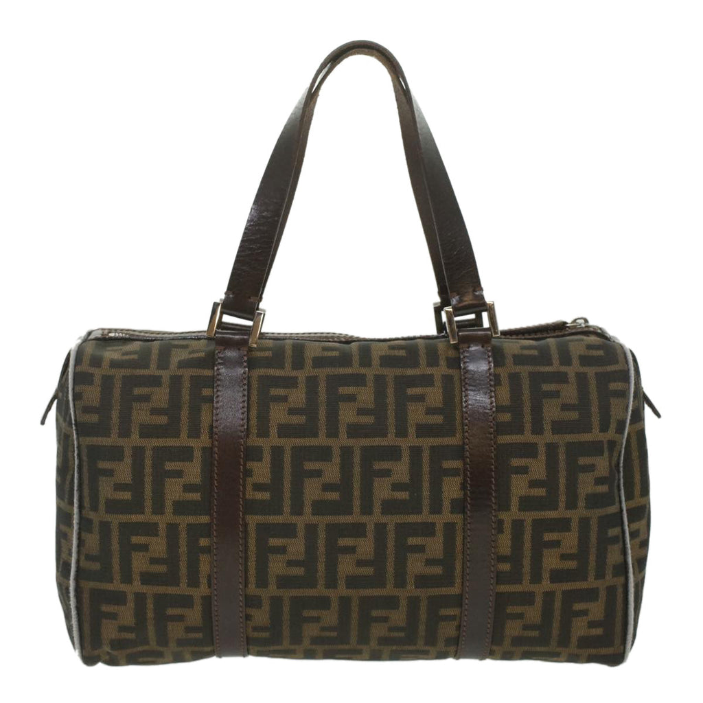 FENDI Zucca Canvas Boston Bag Brown Black 16327 ar8880