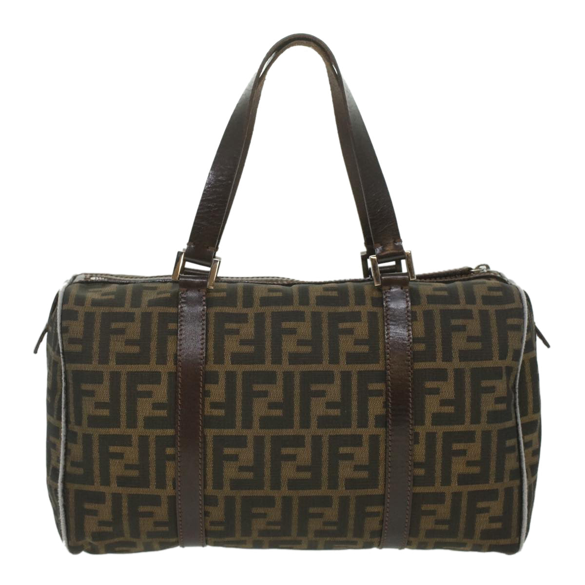 FENDI Zucca Canvas Boston Bag Brown Black 16327 ar8880