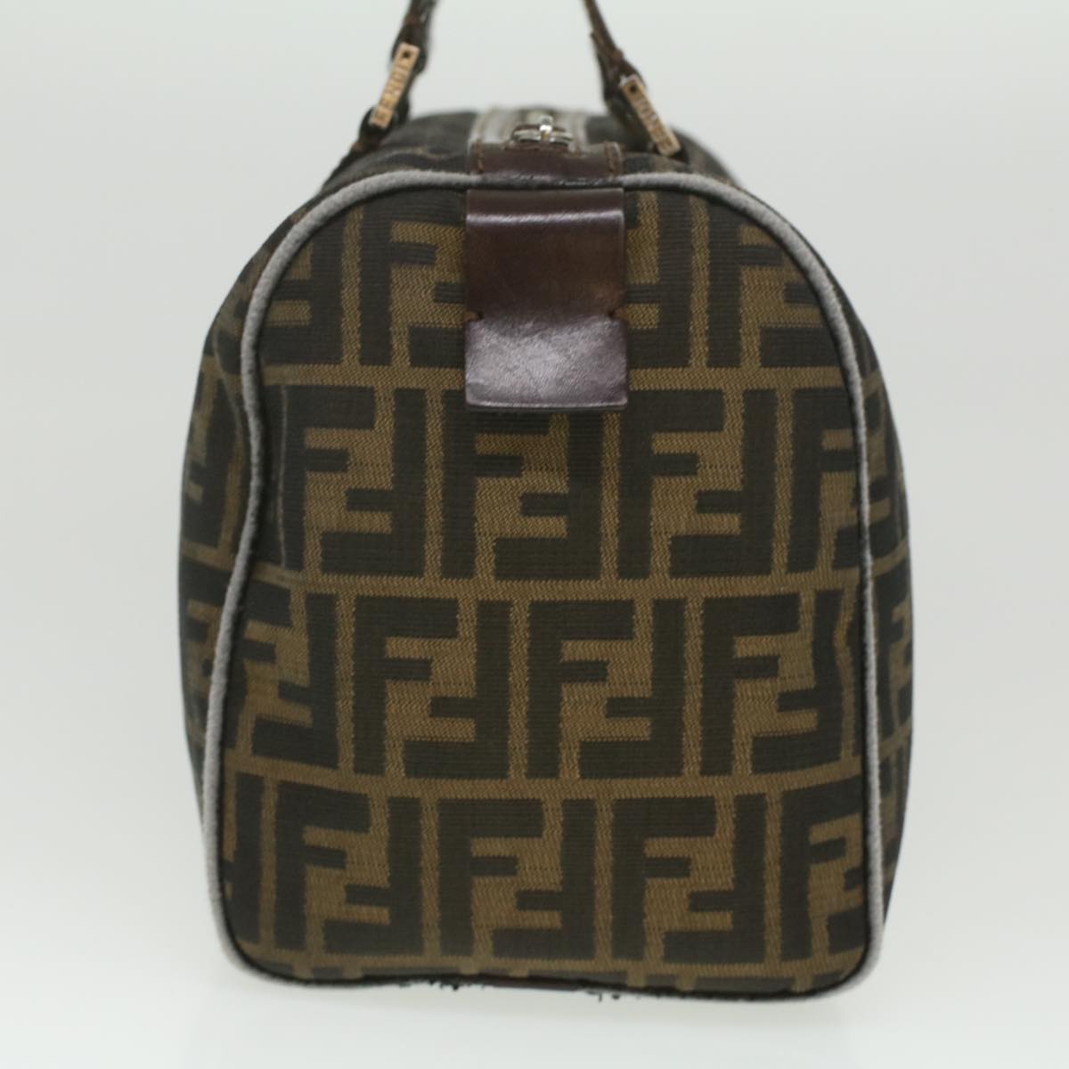 FENDI Zucca Canvas Boston Bag Brown Black 16327 ar8880