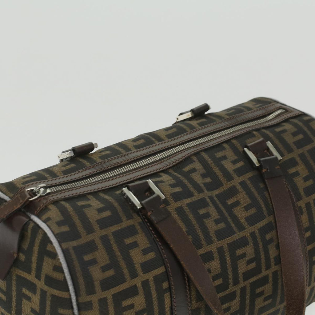 FENDI Zucca Canvas Boston Bag Brown Black 16327 ar8880