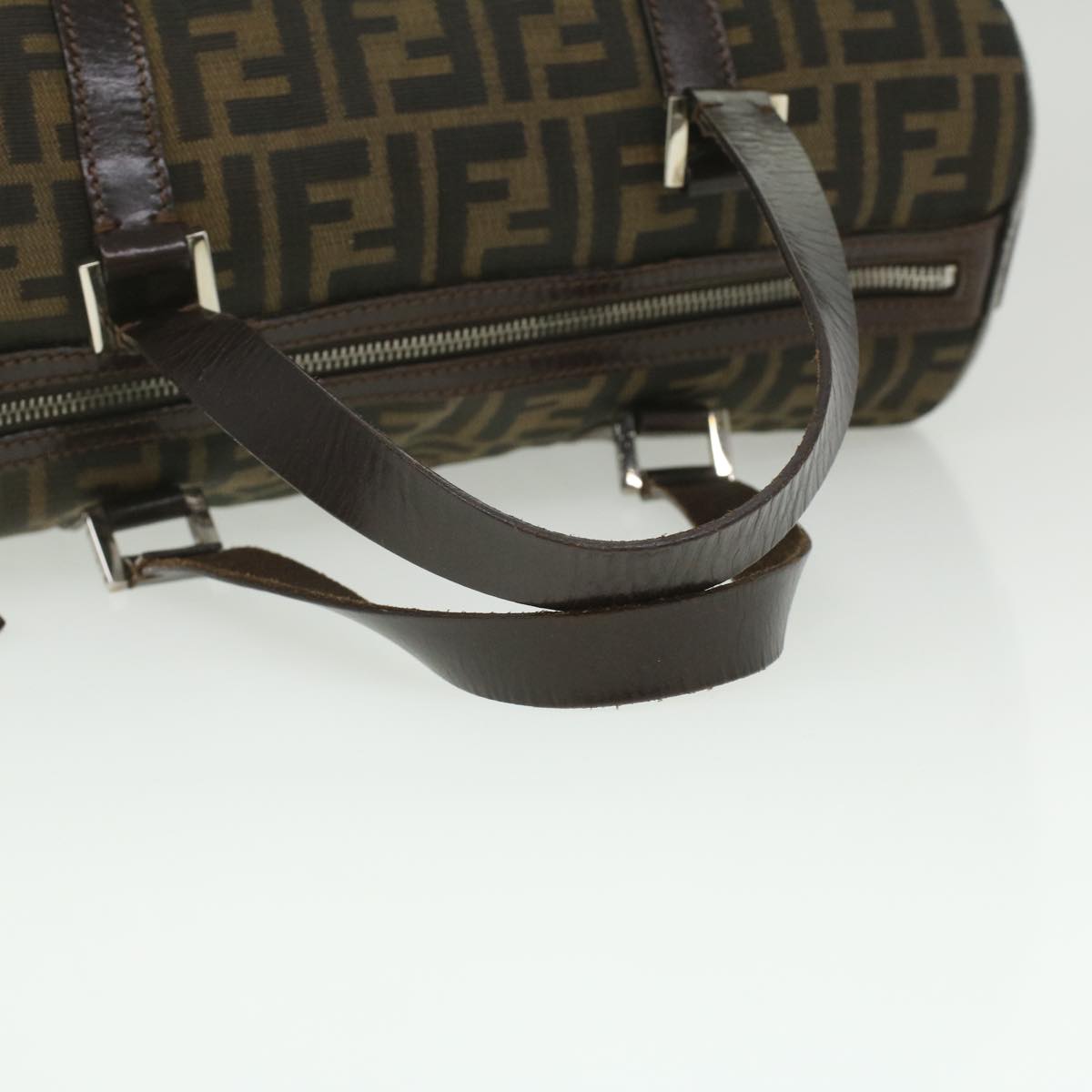 FENDI Zucca Canvas Boston Bag Brown Black 16327 ar8880