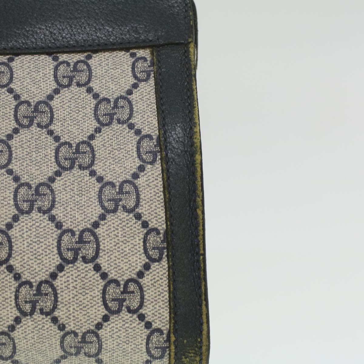 GUCCI GG Canvas Sherry Line Clutch Bag PVC Leather Gray Red Navy ar8911