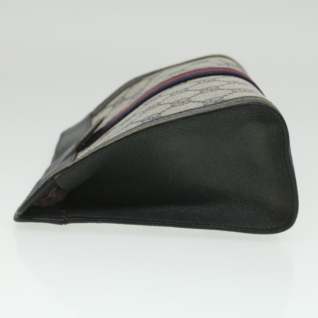 GUCCI GG Canvas Sherry Line Clutch Bag PVC Leather Gray Red Navy ar8911