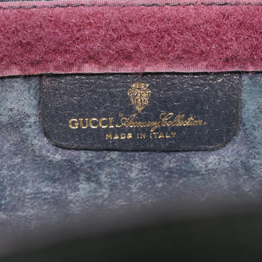 GUCCI GG Canvas Sherry Line Clutch Bag PVC Leather Gray Red Navy ar8911