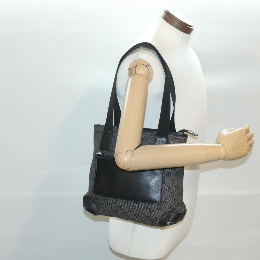 GUCCI GG Canvas Tote Bag Black 28893 ar8950