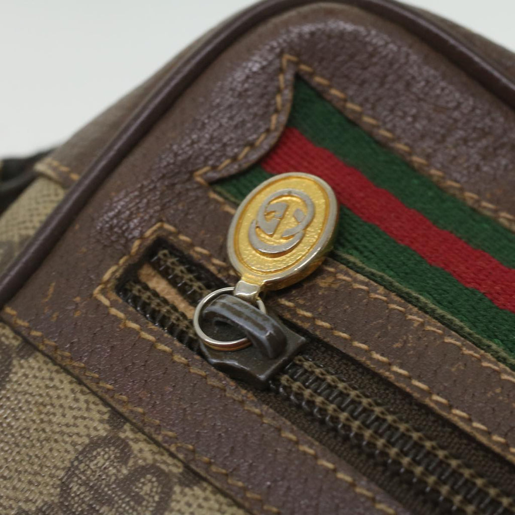 GUCCI GG Canvas Web Sherry Line Shoulder Bag Beige Red Green ar8987