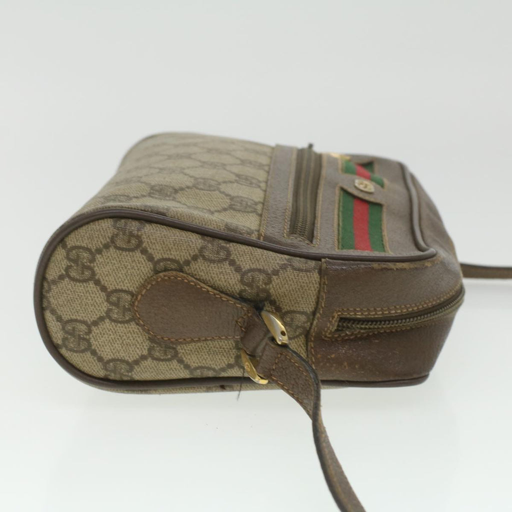 GUCCI GG Canvas Web Sherry Line Shoulder Bag Beige Red Green ar8987
