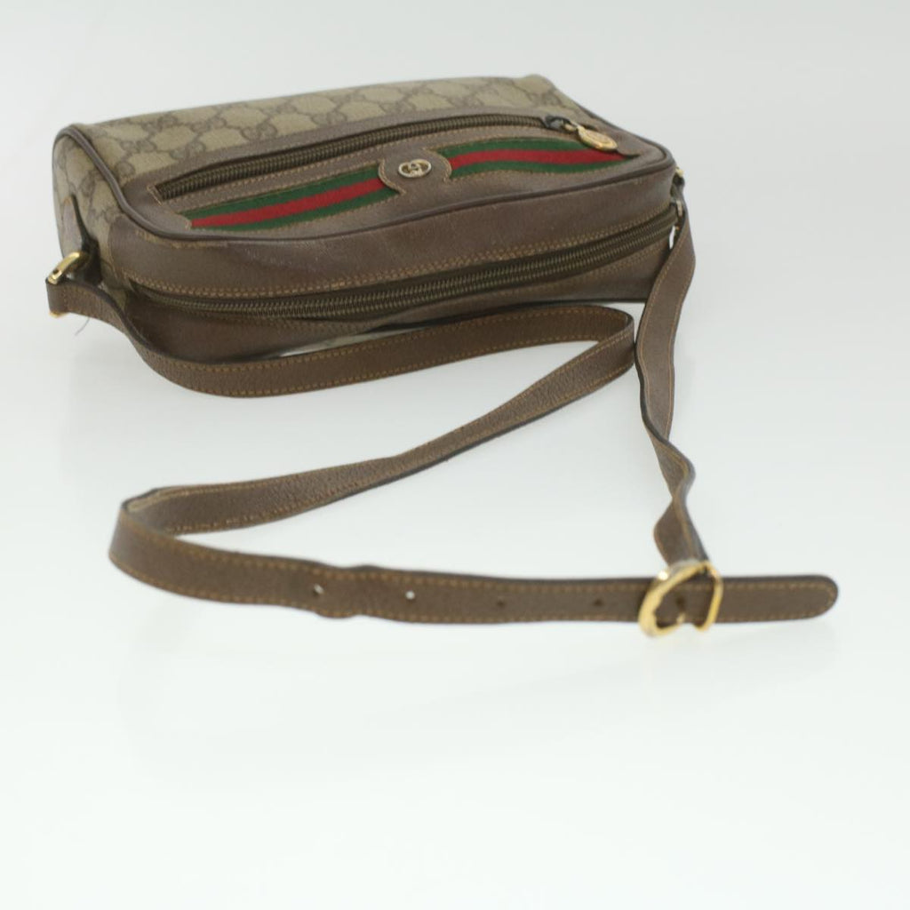 GUCCI GG Canvas Web Sherry Line Shoulder Bag Beige Red Green ar8987