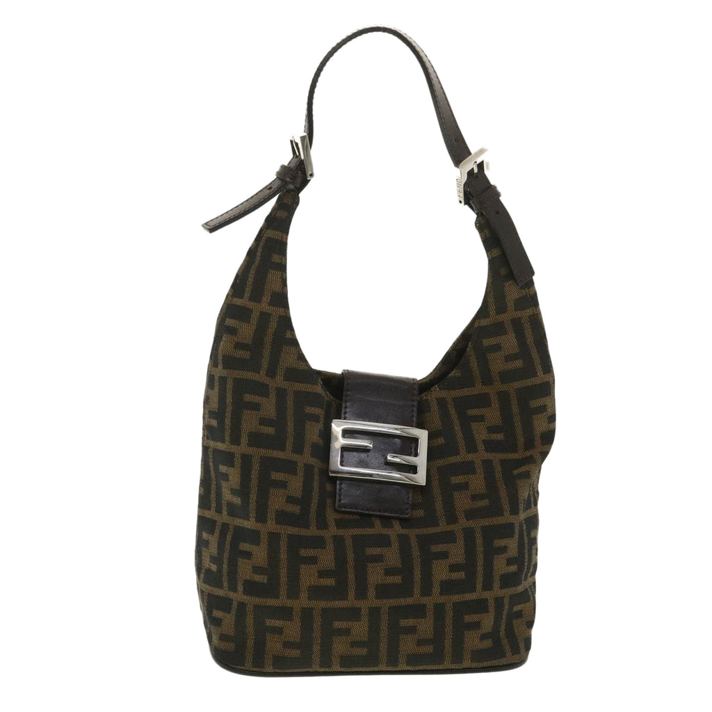 FENDI Zucca Canvas Mamma Baguette Shoulder Bag Brown 2119 26686 008 ar9002