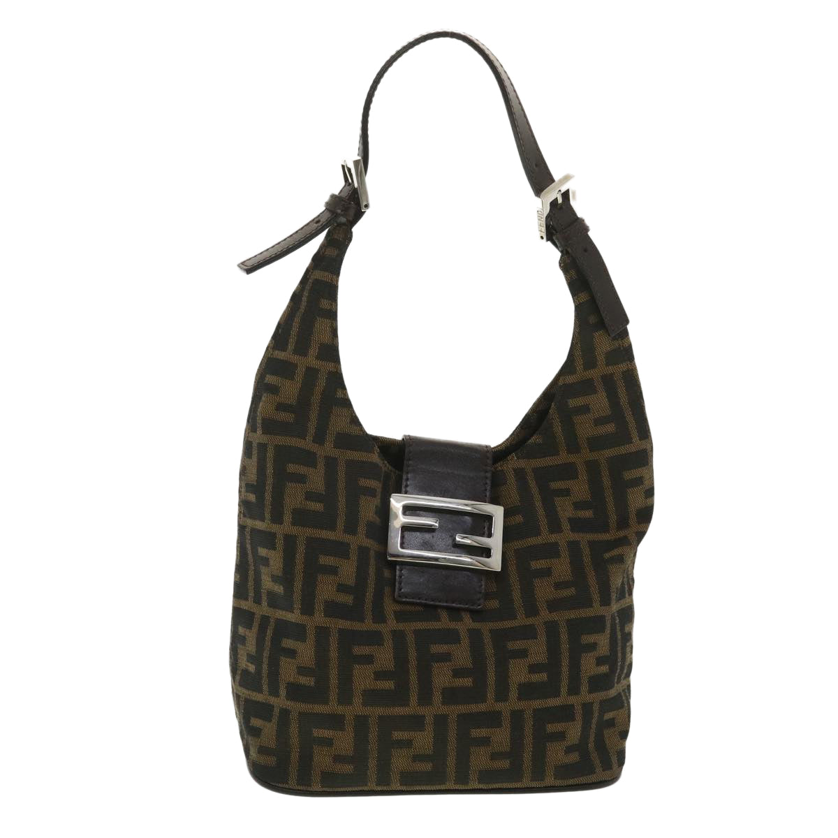 FENDI Zucca Canvas Mamma Baguette Shoulder Bag Brown 2119 26686 008 ar9002