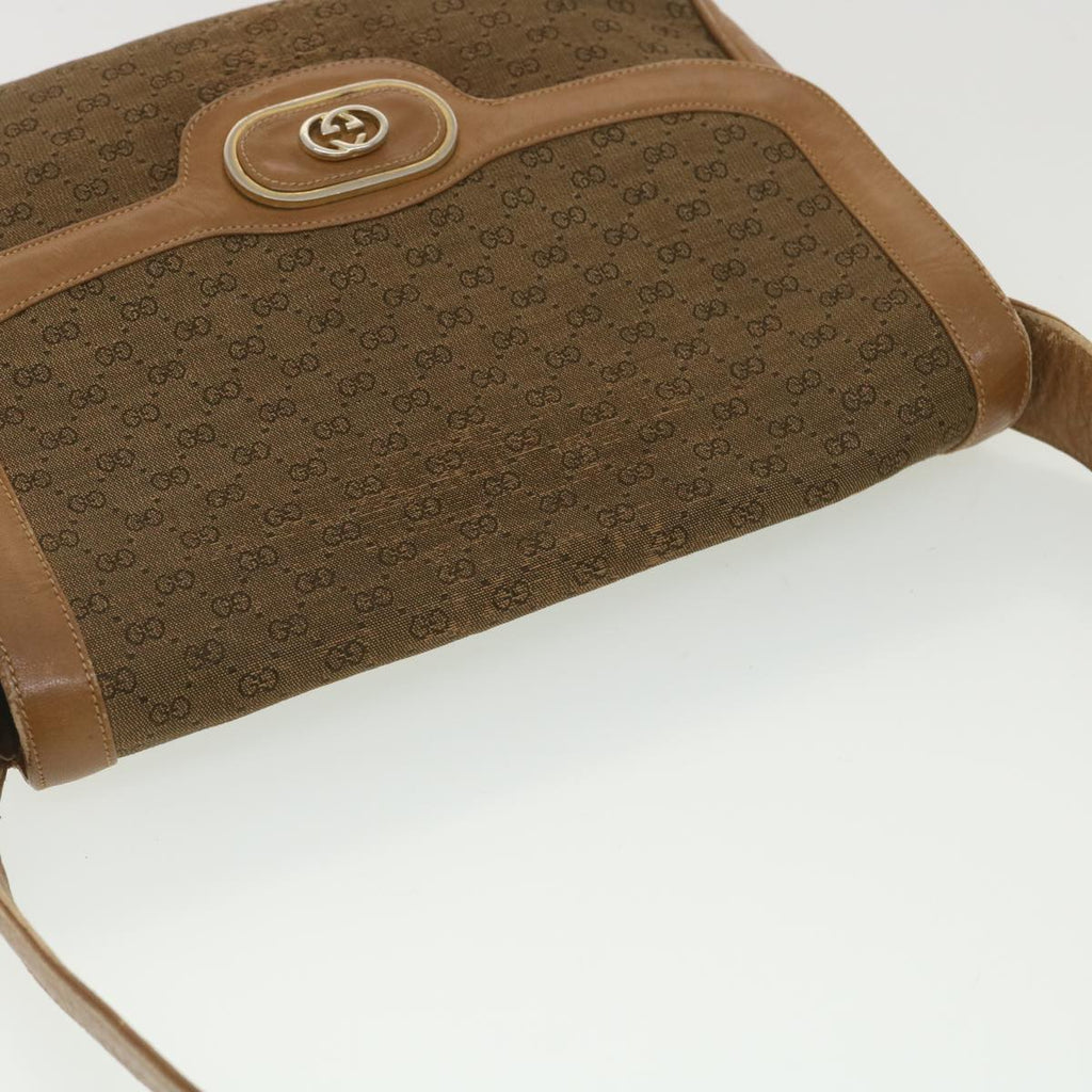 GUCCI Micro GG Canvas Shoulder Bag Beige Brown ar9061