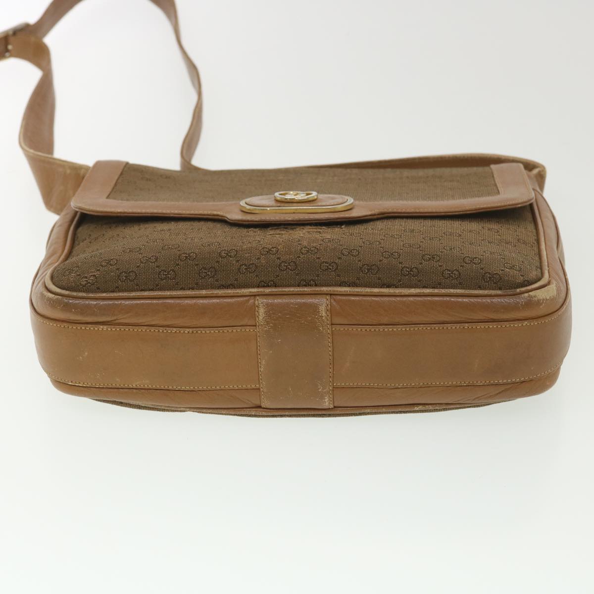 GUCCI Micro GG Canvas Shoulder Bag Beige Brown ar9061