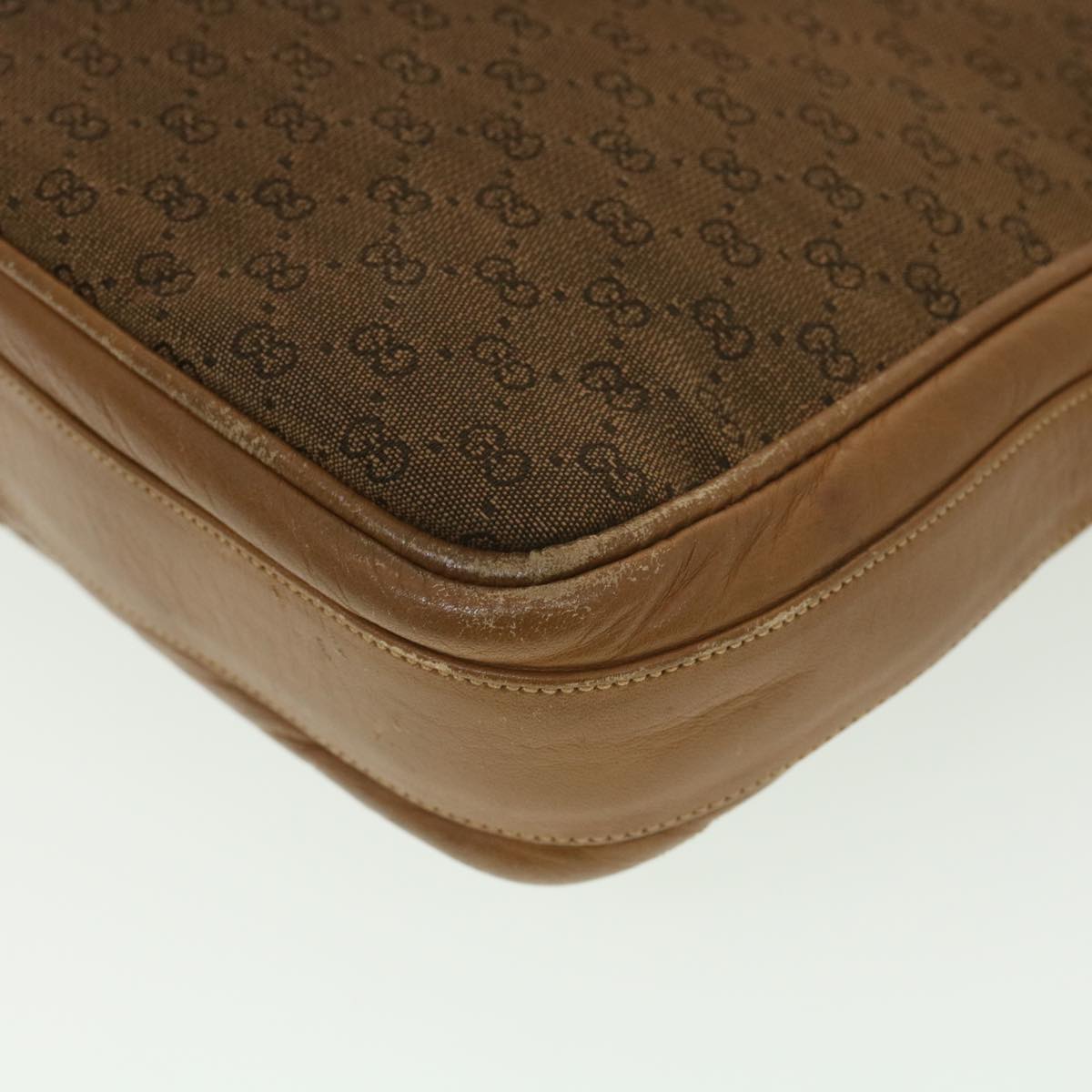 GUCCI Micro GG Canvas Shoulder Bag Beige Brown ar9061