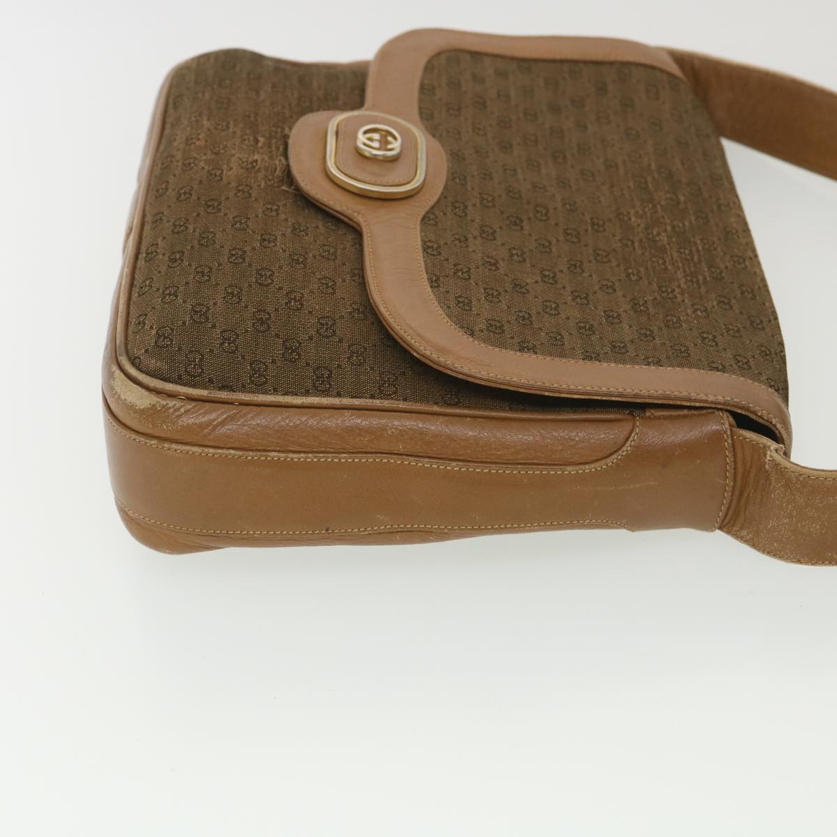 GUCCI Micro GG Canvas Shoulder Bag Beige Brown ar9061