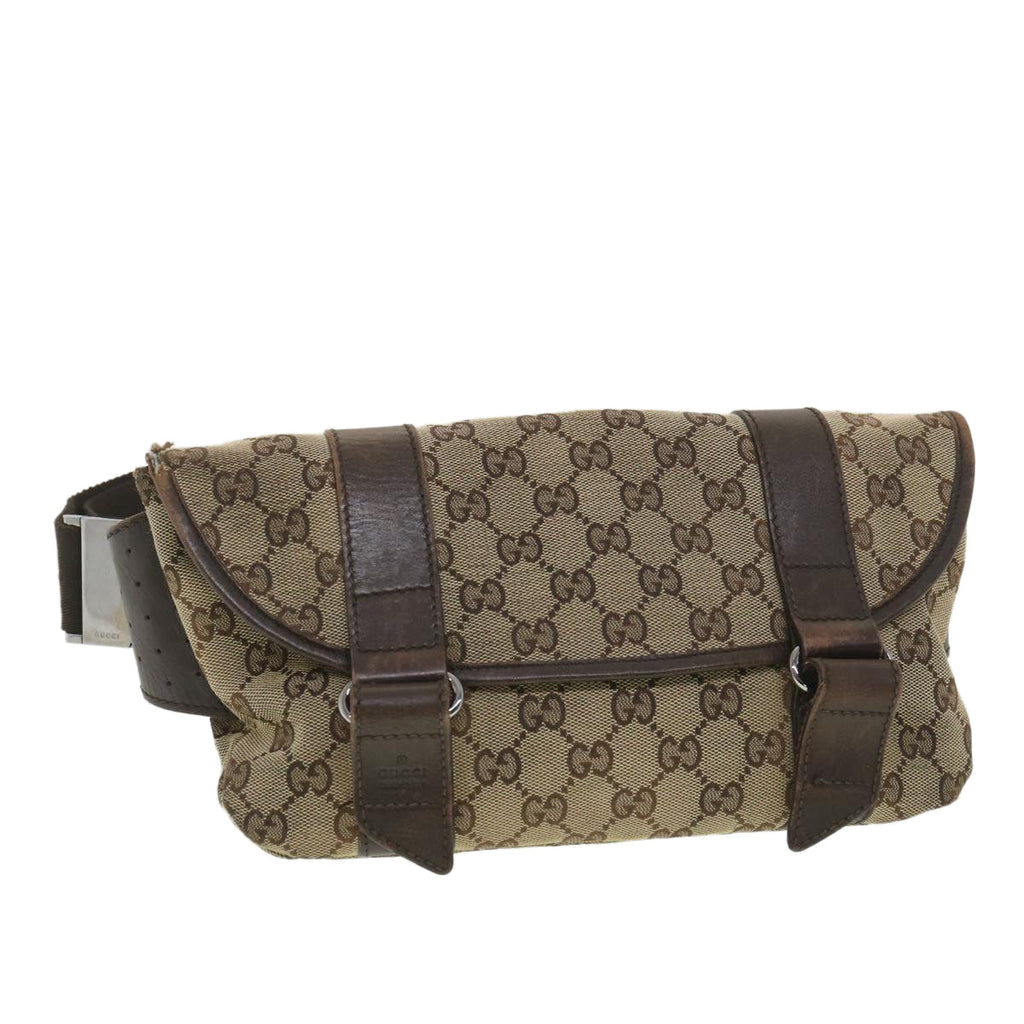 GUCCI GG Canvas Waist bag Beige 145851 ar9075