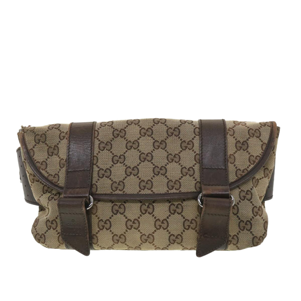 GUCCI GG Canvas Waist bag Beige 145851 ar9075