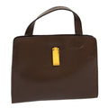GUCCI Hand Bag Leather Brown ar9113