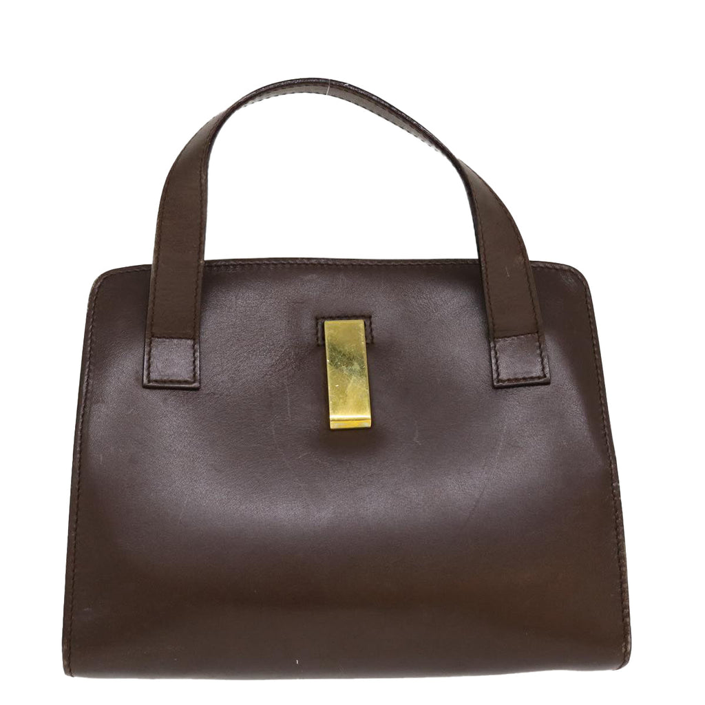 GUCCI Hand Bag Leather Brown ar9113