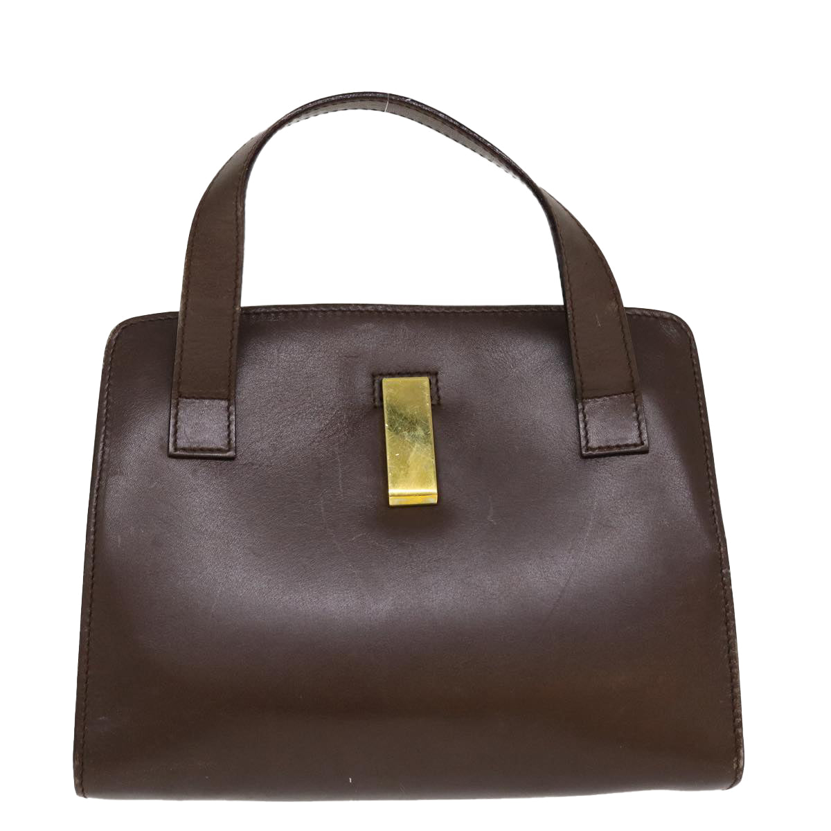 GUCCI Hand Bag Leather Brown ar9113