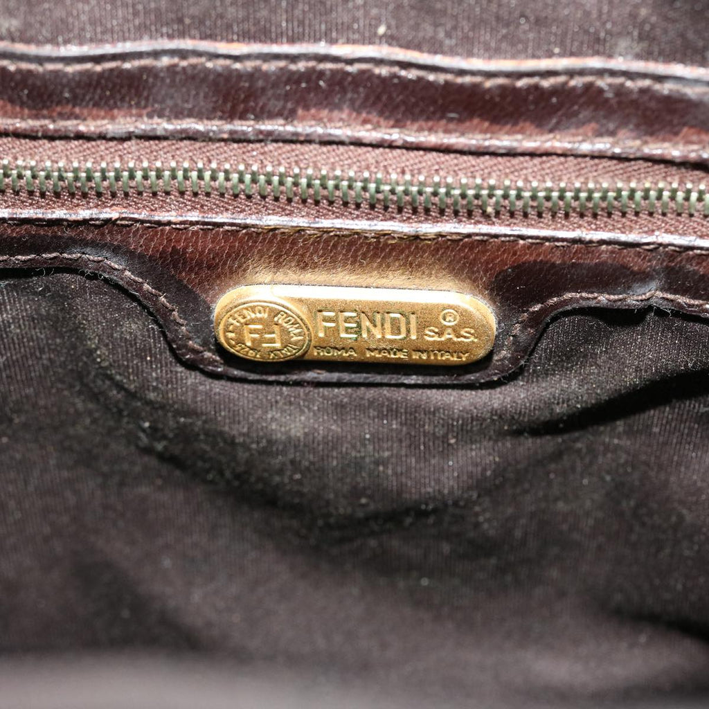 FENDI Basket Shoulder Bag Wood Brown ar9157