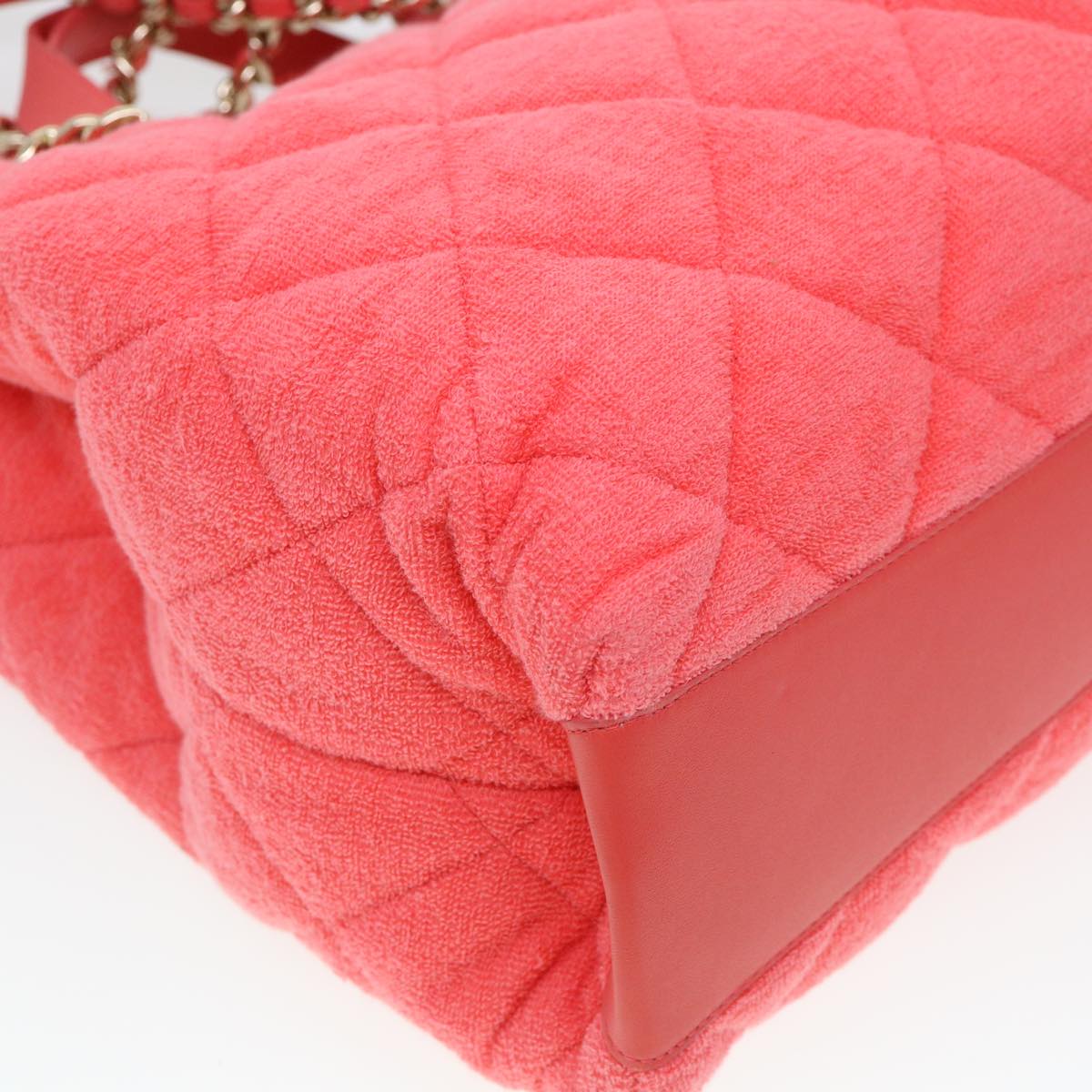 CHANEL Chain Hand Bag Pile 2way Pink CC ar9158A