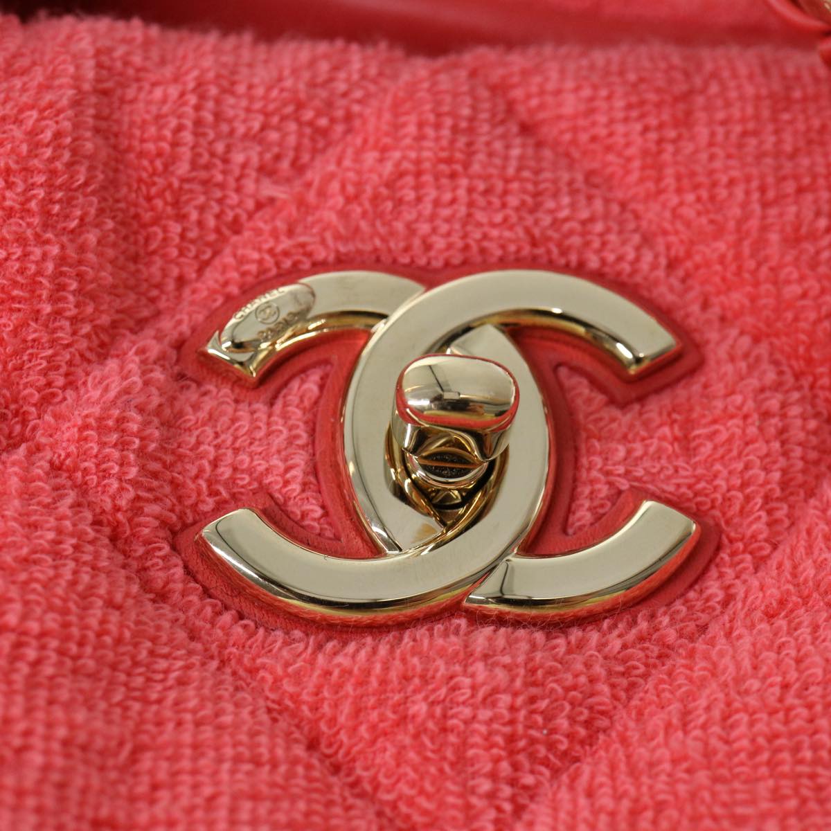 CHANEL Chain Hand Bag Pile 2way Pink CC ar9158A