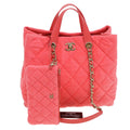CHANEL Chain Hand Bag Pile 2way Pink CC ar9158A