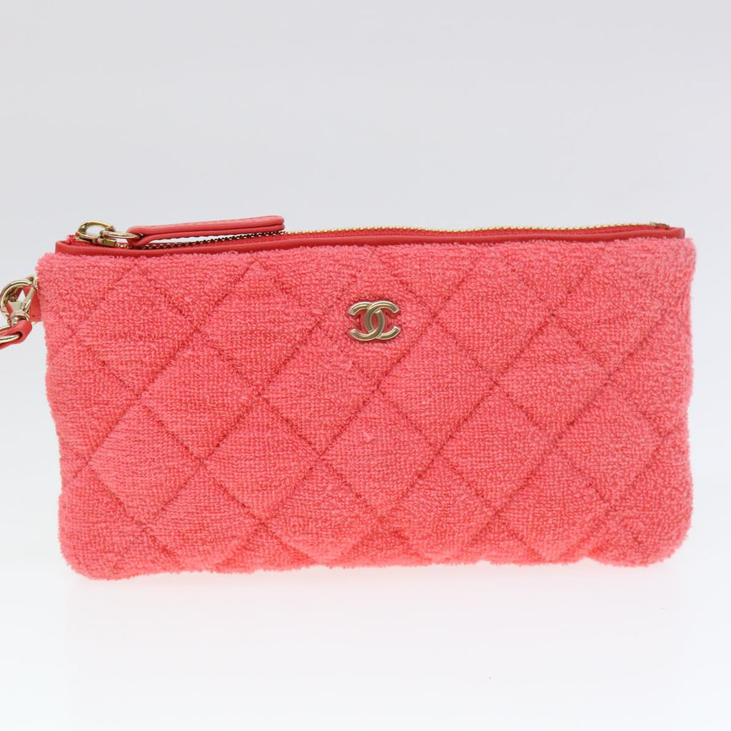CHANEL Chain Hand Bag Pile 2way Pink CC ar9158A