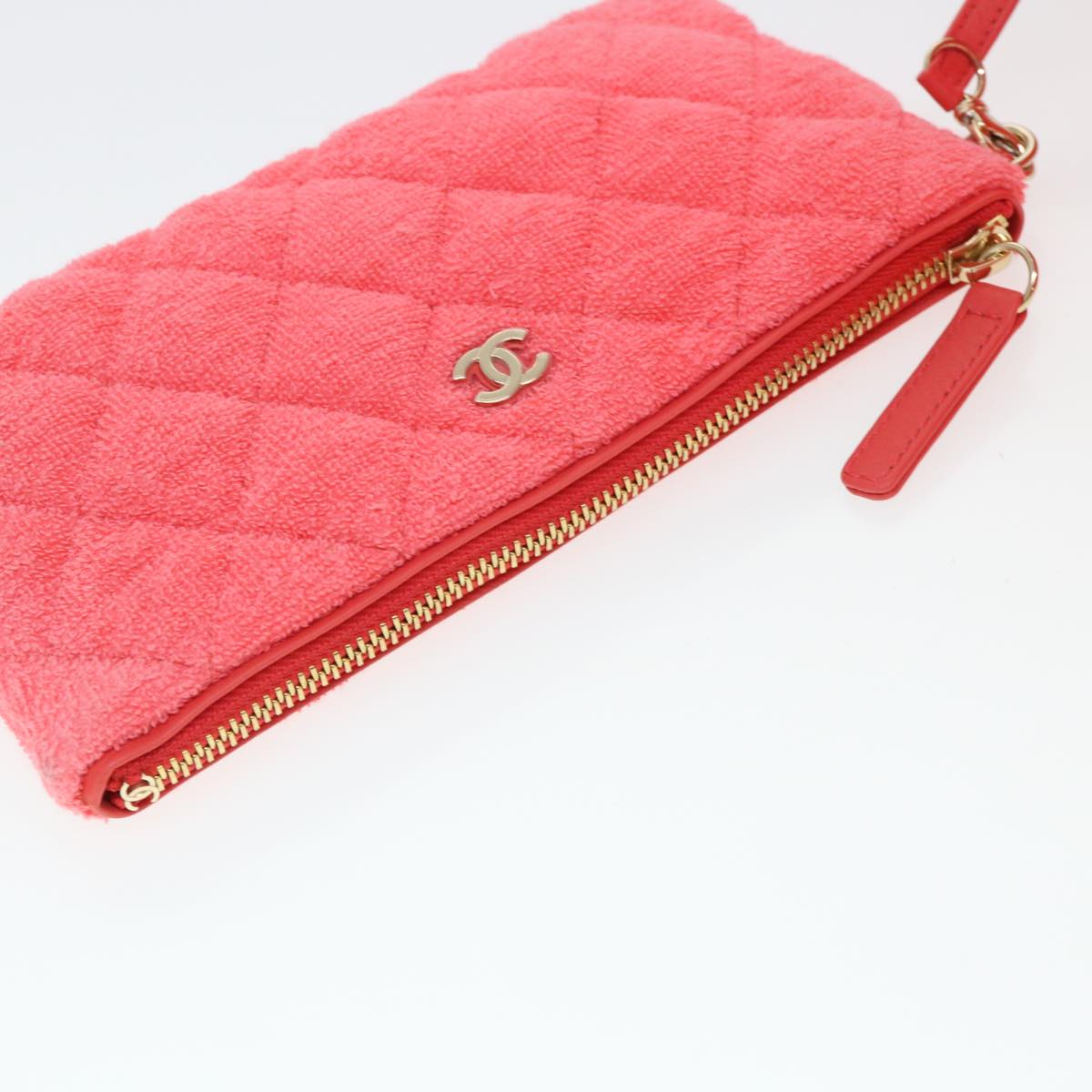 CHANEL Chain Hand Bag Pile 2way Pink CC ar9158A