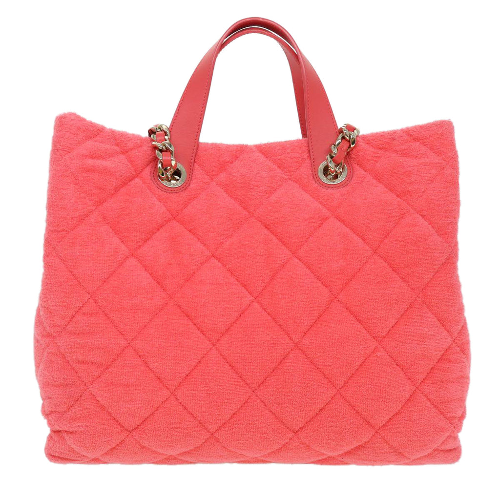 CHANEL Chain Hand Bag Pile 2way Pink CC ar9158A