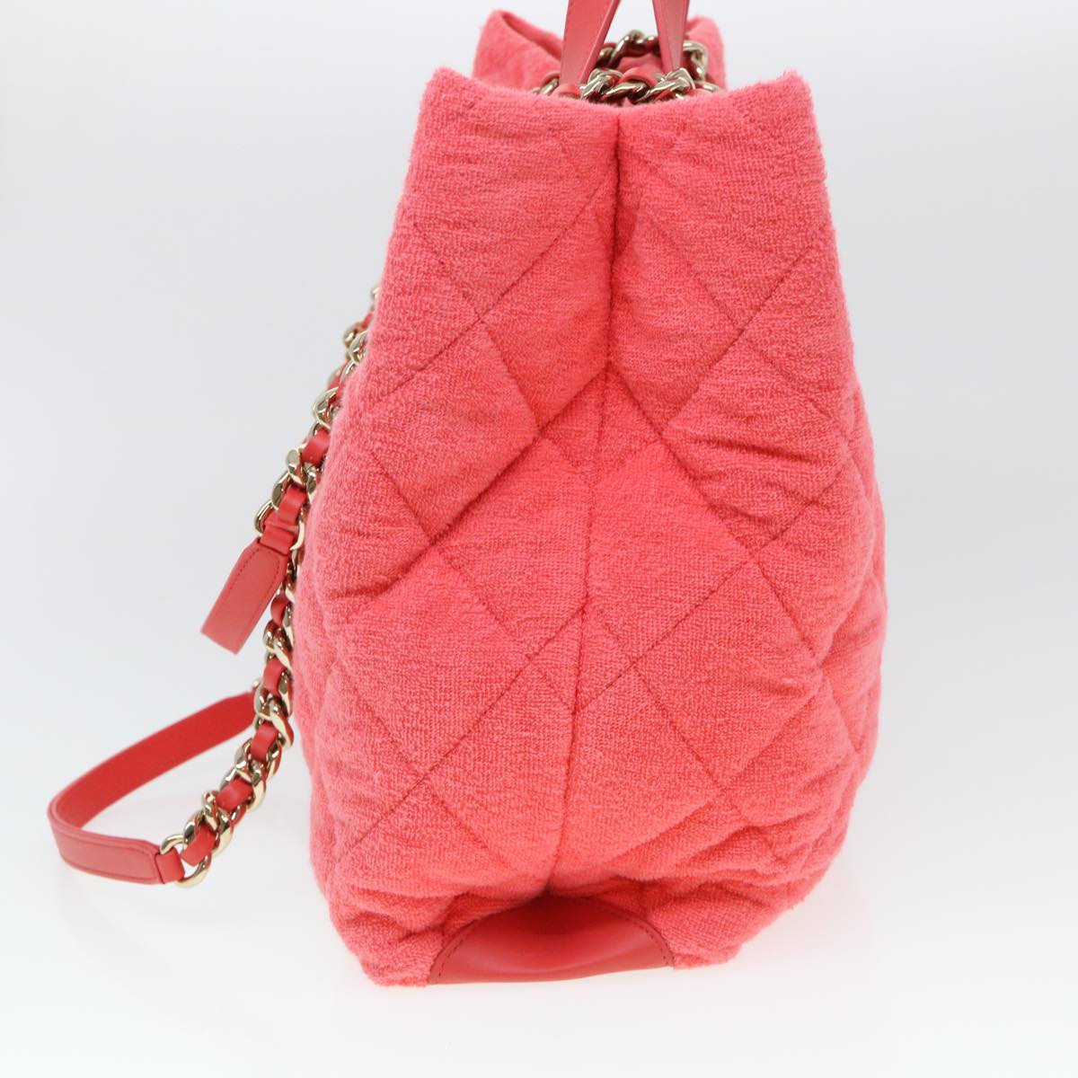CHANEL Chain Hand Bag Pile 2way Pink CC ar9158A