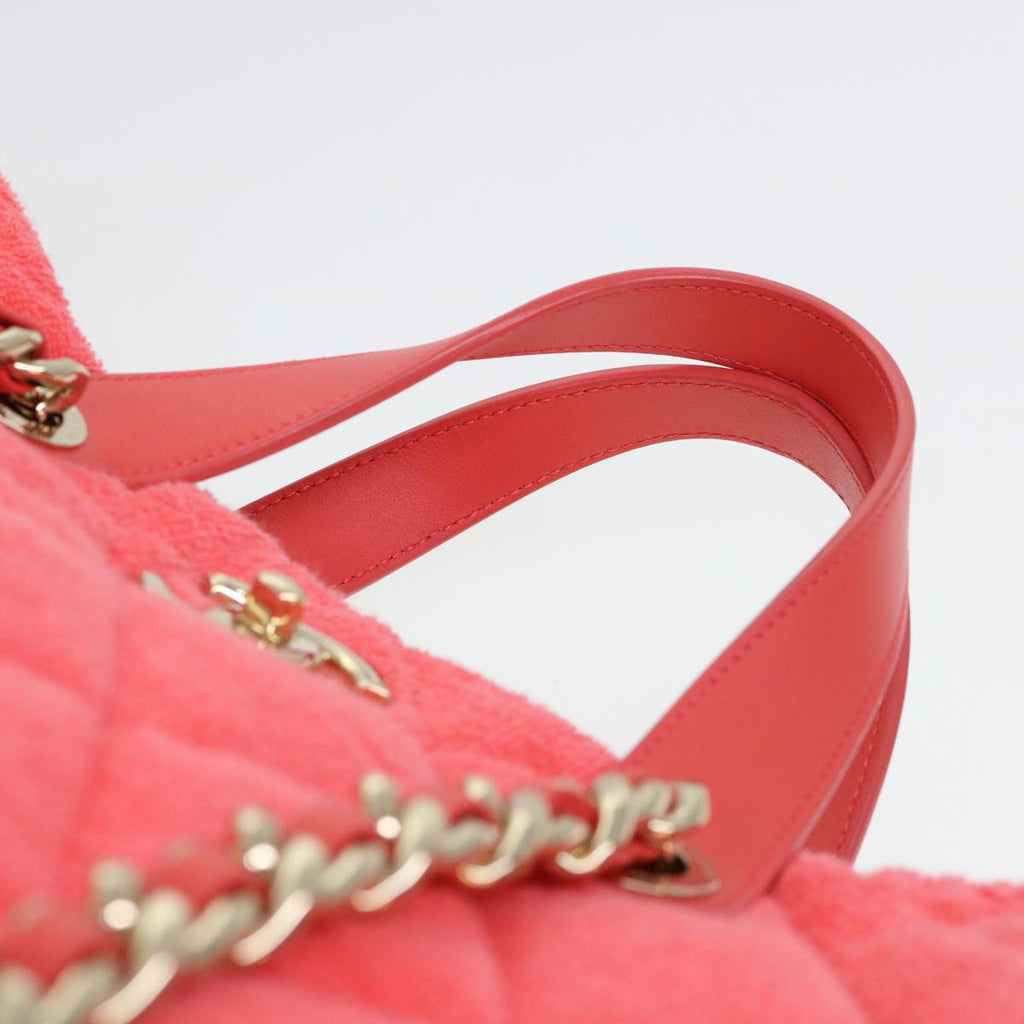 CHANEL Chain Hand Bag Pile 2way Pink CC ar9158A