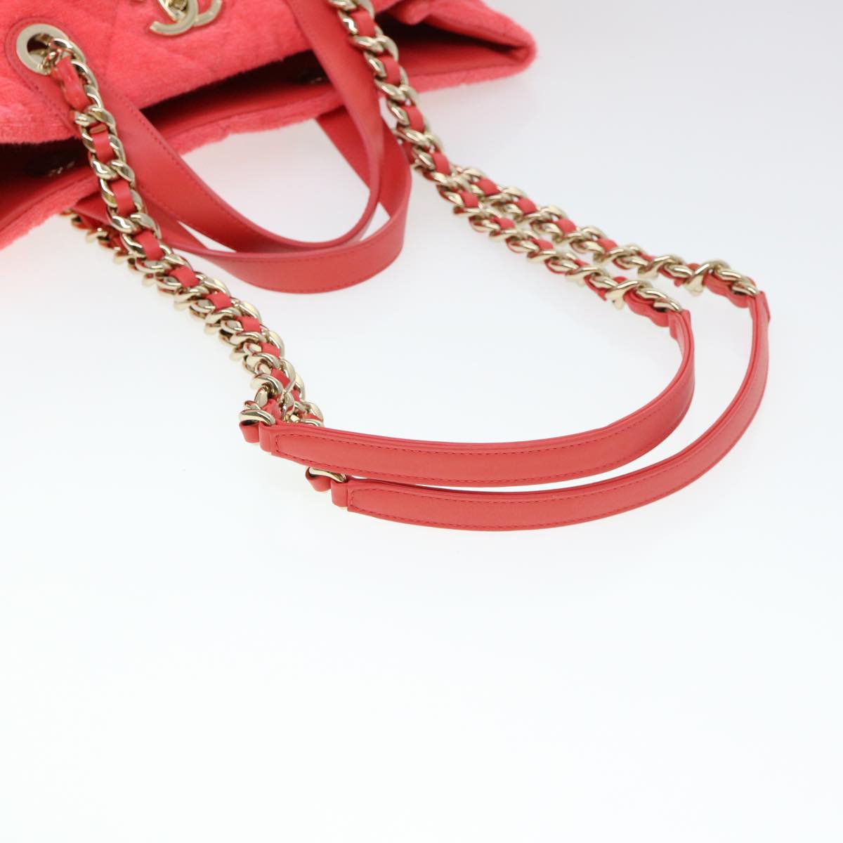CHANEL Chain Hand Bag Pile 2way Pink CC ar9158A