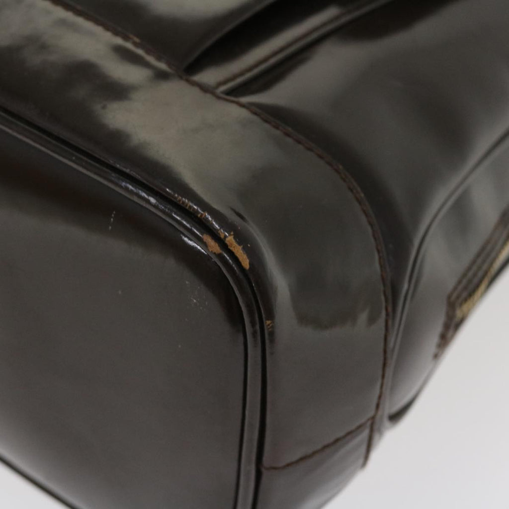GUCCI Bamboo Shoulder Bag Patent leather Brown 001.2214.1649 ar9167